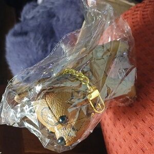 NEW  Fashion Vegan Leather Frenchie Dog Bag Charm Light Brown NWOT